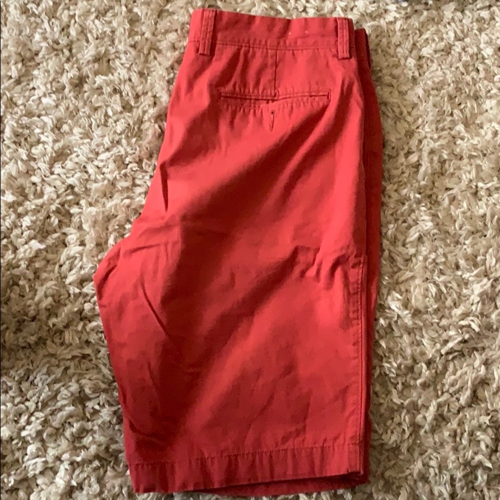 J Crew 32” Red shorts, 10.5” inseam